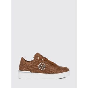 Philipp Plein Men Philipp Plein Woven Leather Low-Top Sneakers With Hexagon Logo